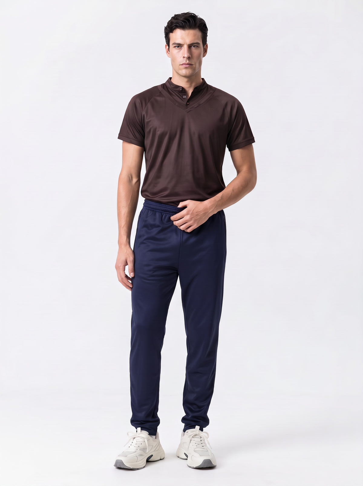 AM BOWLS Men’s Slim Fit Fleecy Track Pant with Ankle Zip