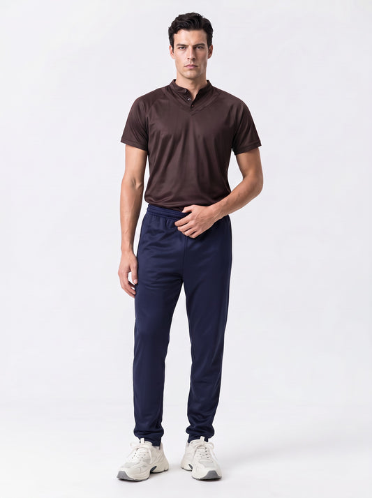 AM BOWLS Men’s Slim Fit Fleecy Track Pant with Ankle Zip