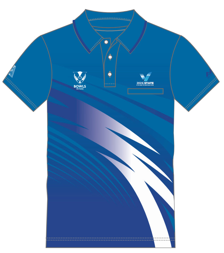 AM BOWLS Men's Polo Cobalt Blue