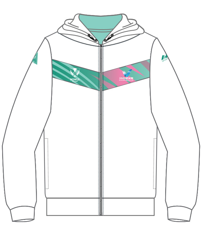 AM BOWLS Unisex Hoody Cobalt White/Teal