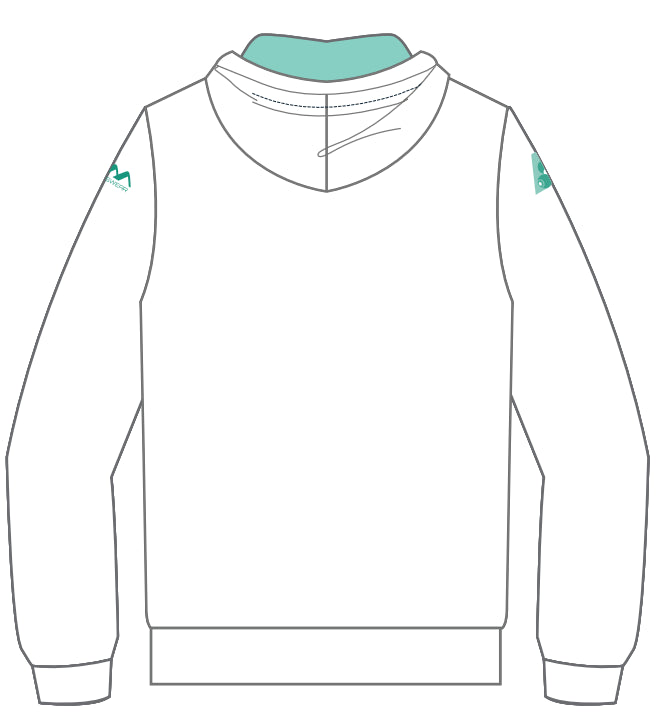 AM BOWLS Unisex Hoody Cobalt White/Teal