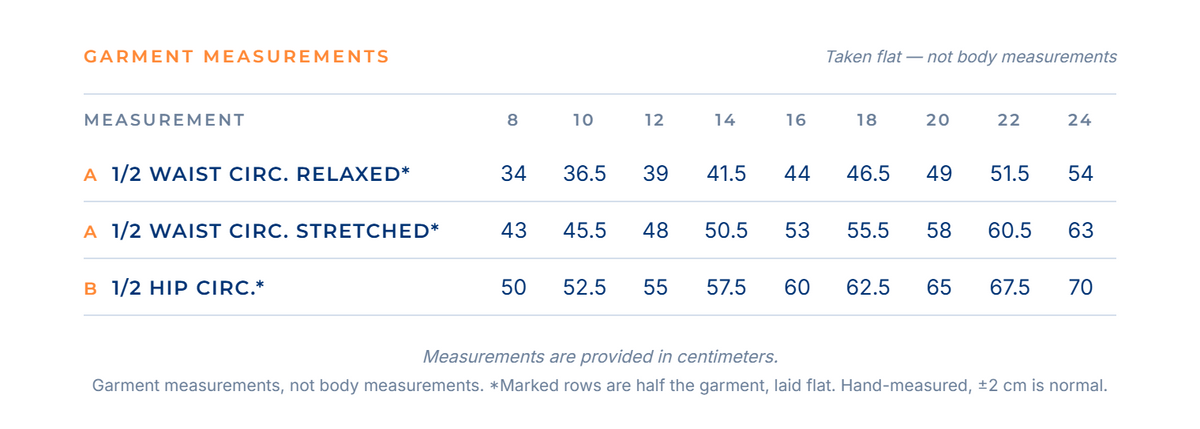AM BOWLS Women's Lightweight Playing Pant size chart